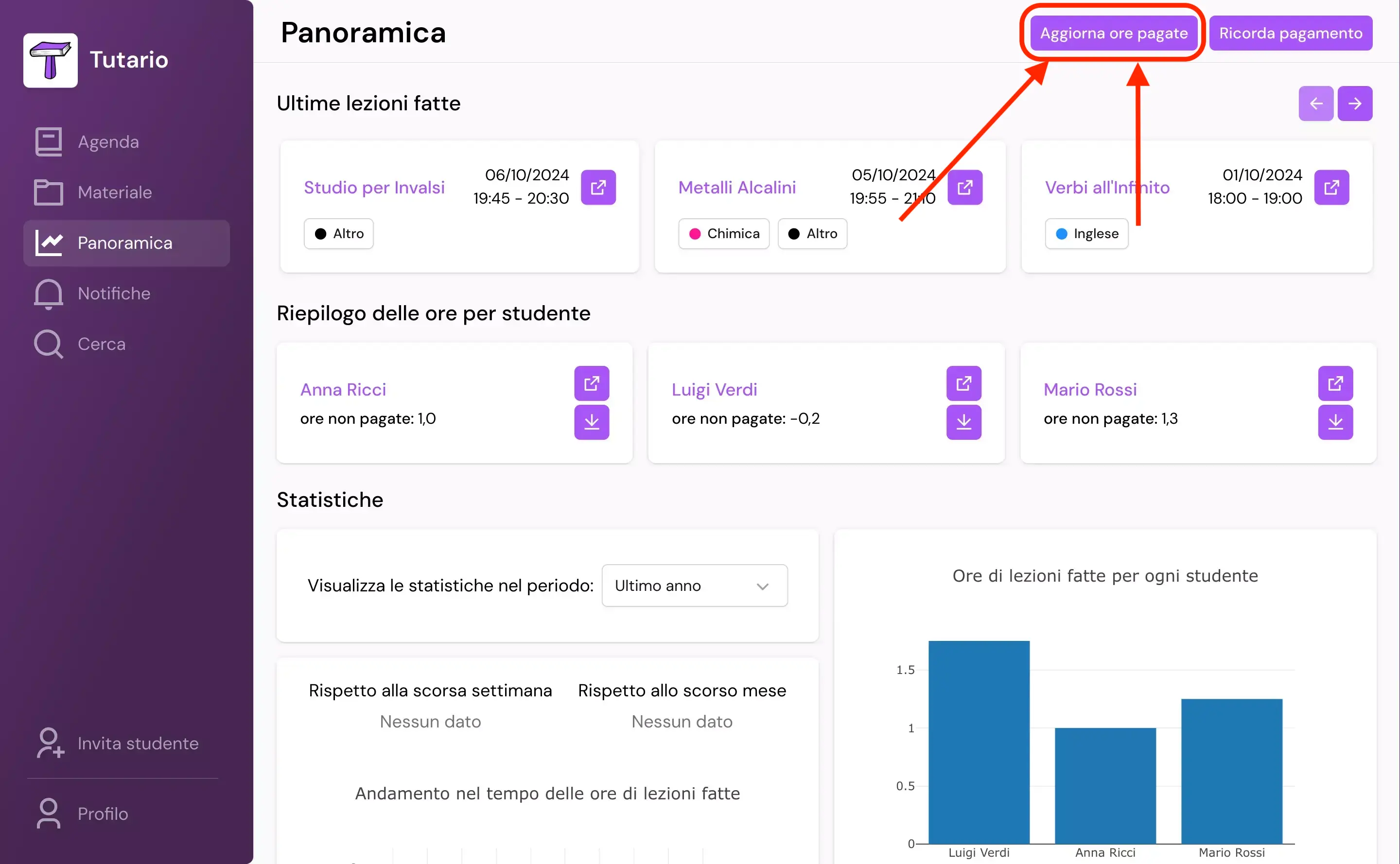 Step 1 del conteggio delle ore