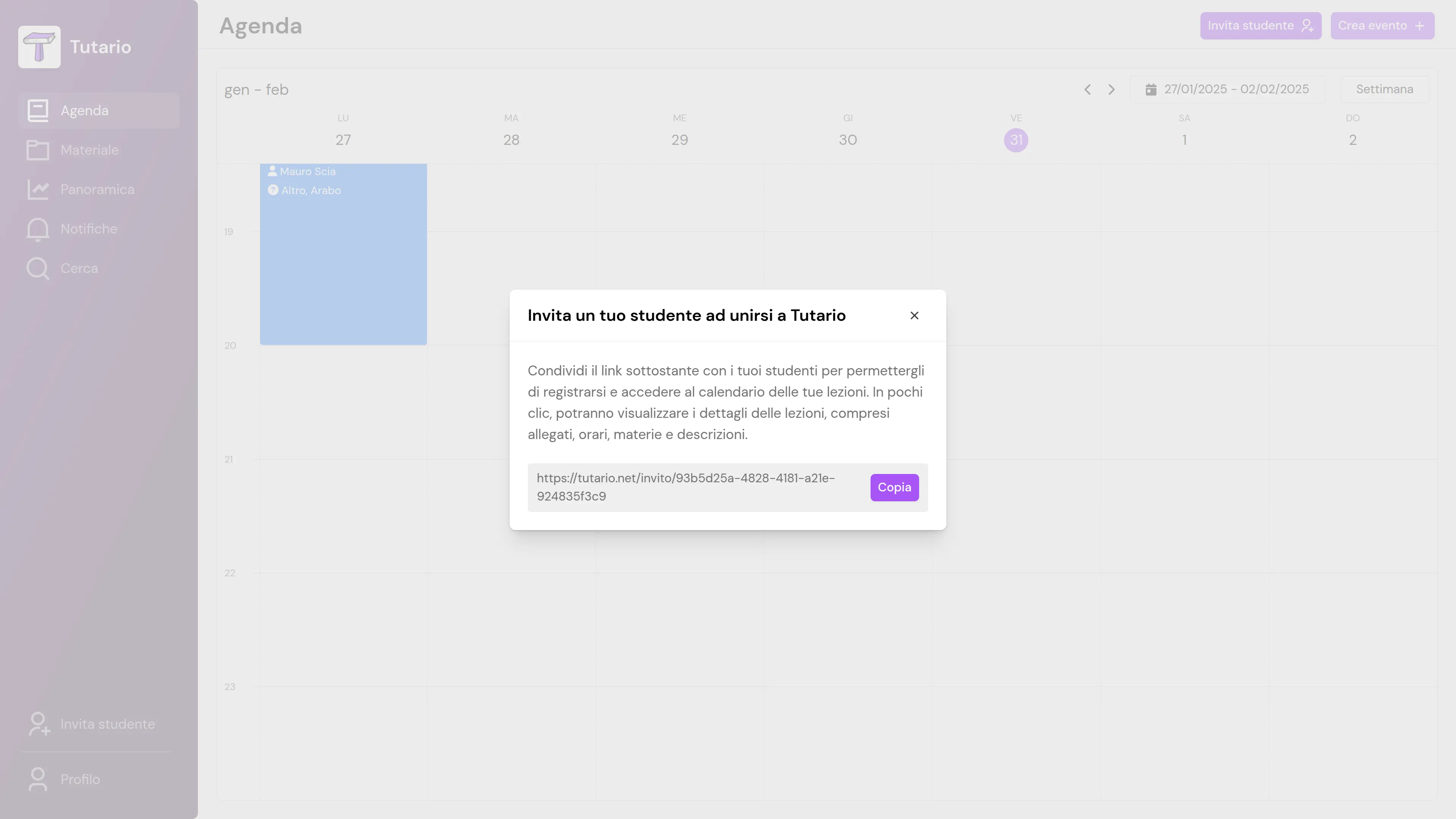 Come si invita un proprio studente su Tutario?